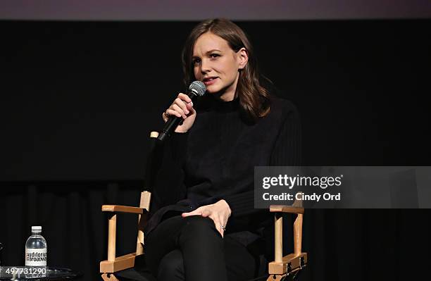 Actress Carey Mulligan speaks during The SAG-AFTRA Foundation's Conversations Series Presents: Carey Mulligan at NYIT Auditorium on Broadway on...