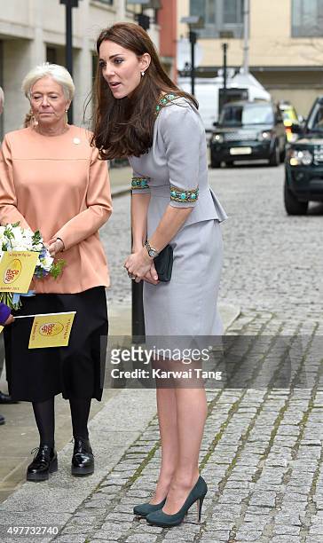 Catherine, Duchess of Cambridge attends this year's Place2Be Headteacher Conference at Bank of America Merrill Lynch on November 18, 2015 in London,...