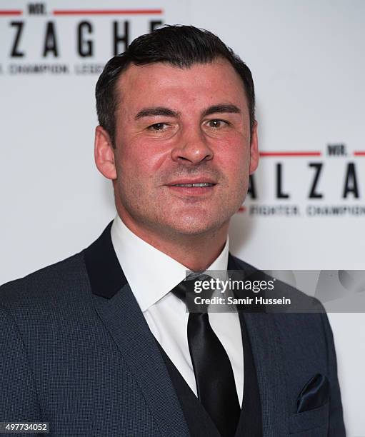 Joe Calzaghe attends the UK Gala Screening of "Mr Calzaghe" at May Fair Hotel on November 18, 2015 in London, England.