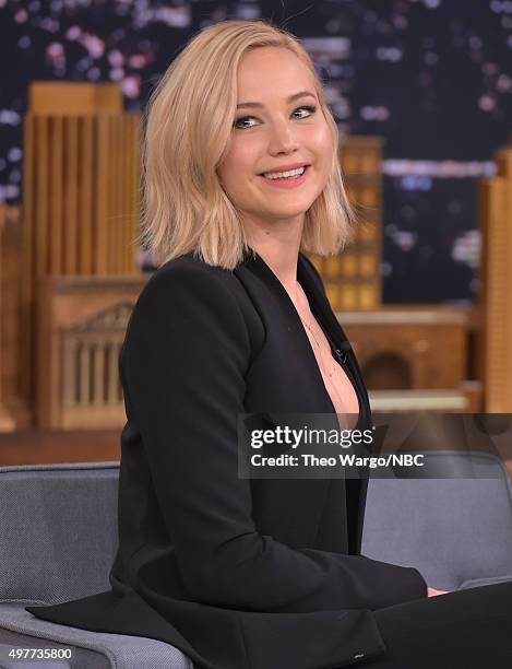 Jennifer Lawrence Visits "The Tonight Show Starring Jimmy Fallon" at Rockefeller Center on November 18, 2015 in New York City.