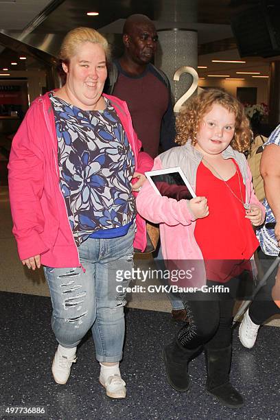 Mama June and Honey Boo Boo are seen at LAX on November 18, 2015 in Los Angeles, California.