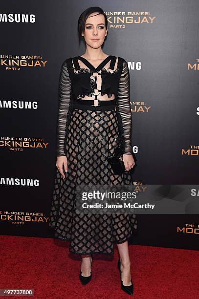 Jena Malone attends "The Hunger Games: Mockingjay- Part 2" New York Premiere at AMC Loews Lincoln Square 13 theater on November 18, 2015 in New York...