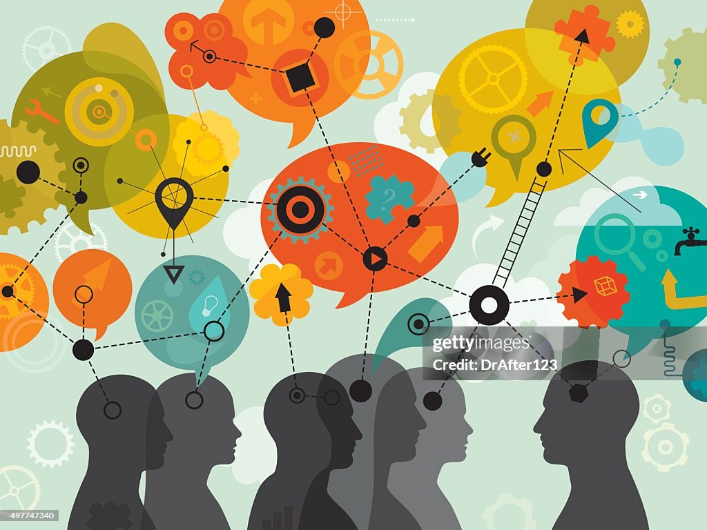 People 3D Thinking Mind Mapping