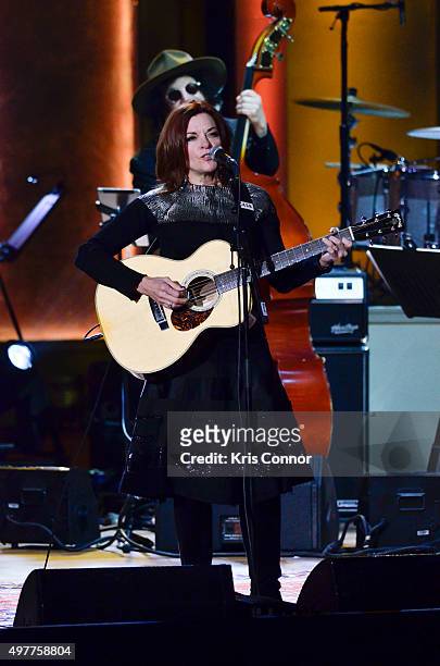 Rosanne Cash performs during the 2015 Gershwin Prize Honoree's Tribute Concert Honoring Willie Nelson at DAR Constitution Hall in Washington DC on...