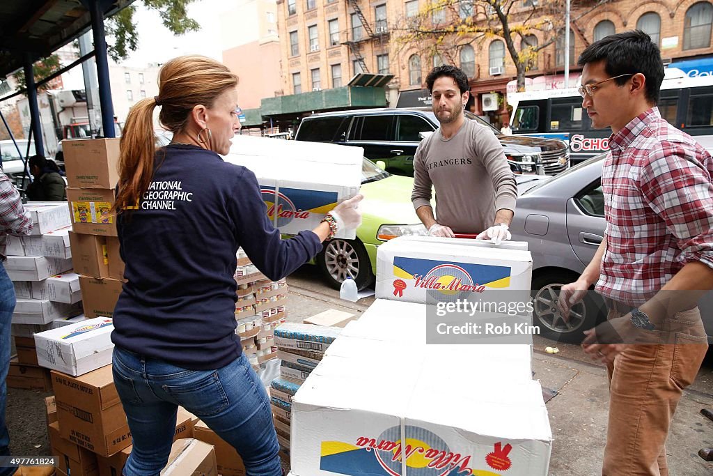 Cast And Crew Of "Saints & Strangers" Volunteer At The Food Bank Of NYC Community Kitchen As Part Of National Geographic Channel And Feeding America's Partnership To Fight Hunger Nationwide