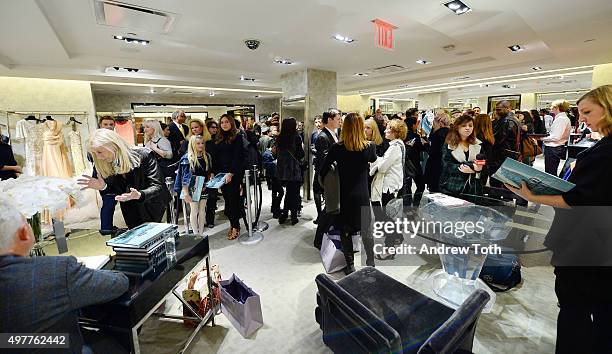General view of atmosphere during "Badgley Mischka: American Glamour" book celebration at Bergdorf Goodman on November 18, 2015 in New York City.