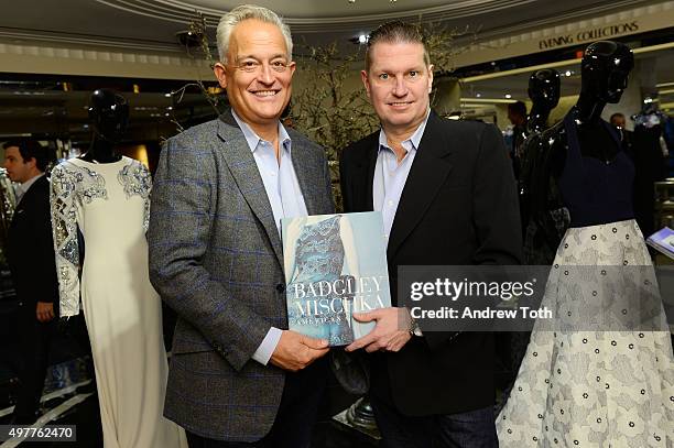 Mark Badgley and James Mischka attend "Badgley Mischka: American Glamour" book celebration at Bergdorf Goodman on November 18, 2015 in New York City.