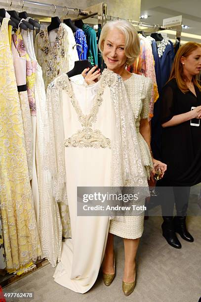 Helen Mirren attends "Badgley Mischka: American Glamour" book celebration at Bergdorf Goodman on November 18, 2015 in New York City.