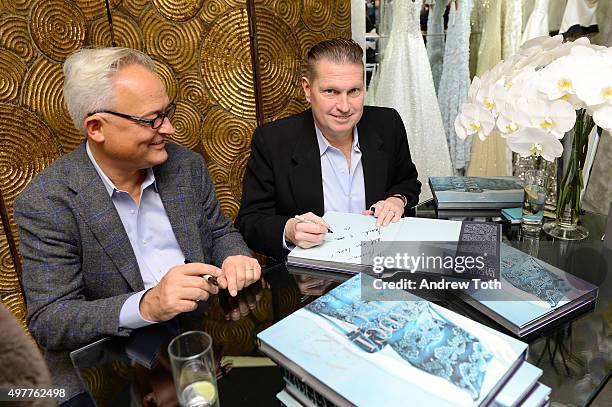 Mark Badgley and James Mischka attend "Badgley Mischka: American Glamour" book celebration at Bergdorf Goodman on November 18, 2015 in New York City.