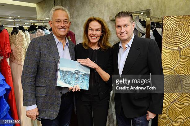 Mark Badgley, Cece Cord and James Mischka attend "Badgley Mischka: American Glamour" book celebration at Bergdorf Goodman on November 18, 2015 in New...