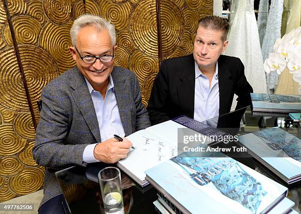 Mark Badgley and James Mischka attend "Badgley Mischka: American Glamour" book celebration at Bergdorf Goodman on November 18, 2015 in New York City.