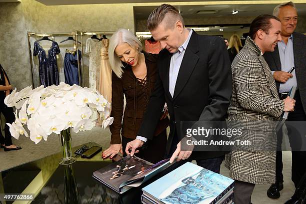 Linda Fargo and James Mischka attend "Badgley Mischka: American Glamour" book celebration at Bergdorf Goodman on November 18, 2015 in New York City.