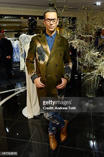 James Aguiar attends "Badgley Mischka: American Glamour" book celebration at Bergdorf Goodman on November 18, 2015 in New York City.