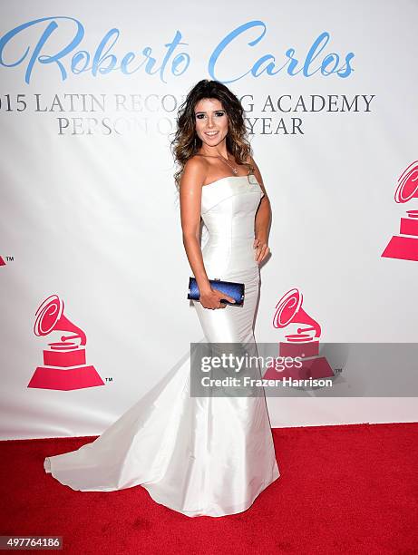 Recording artist Paula Fernandes attends the 2015 Latin GRAMMY Person of the Year honoring Roberto Carlos at the Mandalay Bay Events Center on...