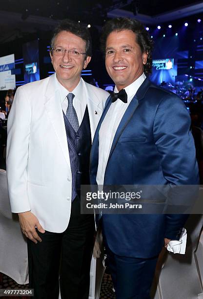 President & CEO of the Latin Academy of Recording Arts & Sciences Gabriel Abaroa Jr. And singer Carlos Vives attend the 2015 Latin GRAMMY Person of...