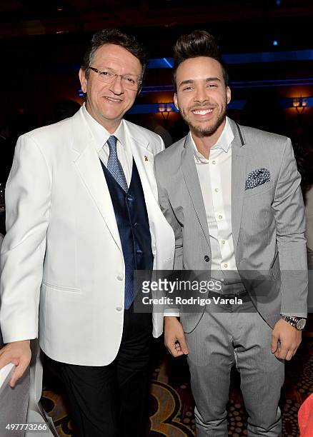President & CEO of the Latin Academy of Recording Arts & Sciences Gabriel Abaroa Jr. And singer-songwriter Prince Royce attend the 2015 Latin GRAMMY...