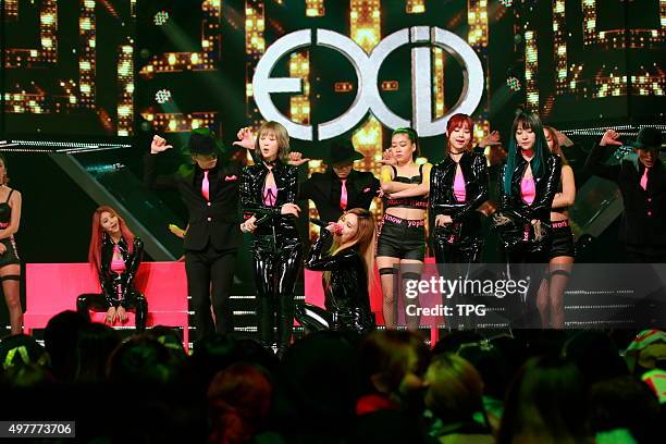 Brown Eyed Girls,B.A.P,EXID and Dynamic Duo perform at Show Champion in Seoul, South Korea on 18th November, 2015.