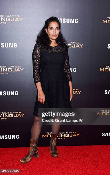 Sarita Choudhury attends "The Hunger Games: Mockingjay- Part 2" premiere at AMC Loews Lincoln Square 13 theater on November 18, 2015 in New York City.
