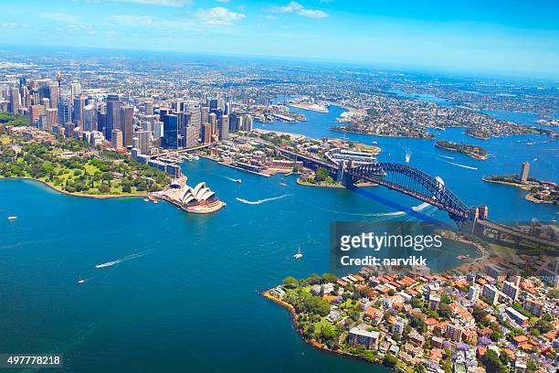 aerial view of sydney - sydney stock pictures, royalty-free photos & images