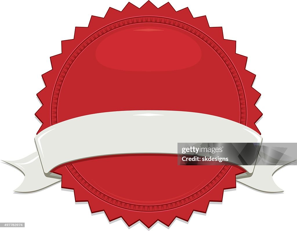 Sticker Red Printable Ribbon Shiny Red Sticker Offwhite Beige Ribbon Set High-Res Vector Graphic ...