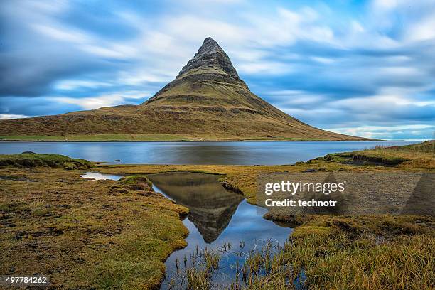 iconic kirkjufell mountain, west iceland - hraunfossar stock pictures, royalty-free photos & images