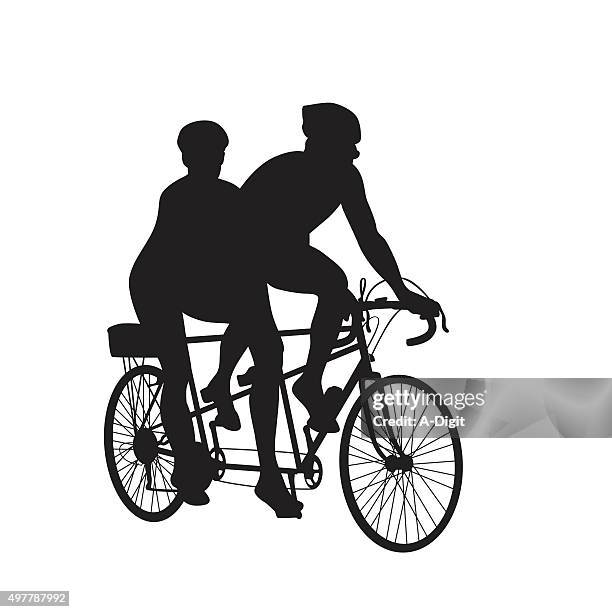 stockillustraties, clipart, cartoons en iconen met tandem - tandem positie