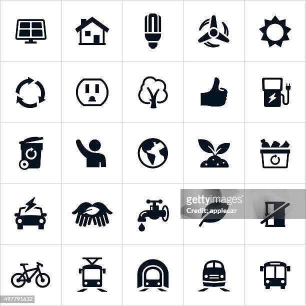 environmental protection icons - bike hand signals stock illustrations