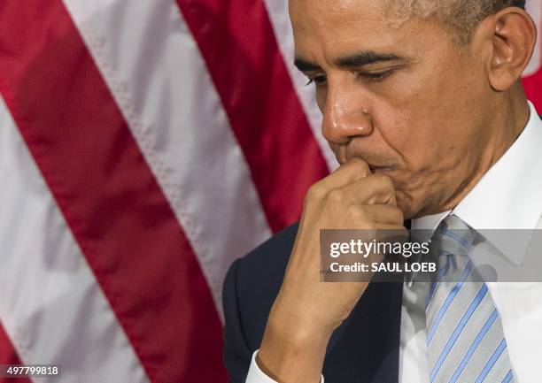 President Barack Obama speaks during a bilateral meeting with Canadian Prime Minister Justin Trudeau on the sidelines of the Asia-Pacific Economic...