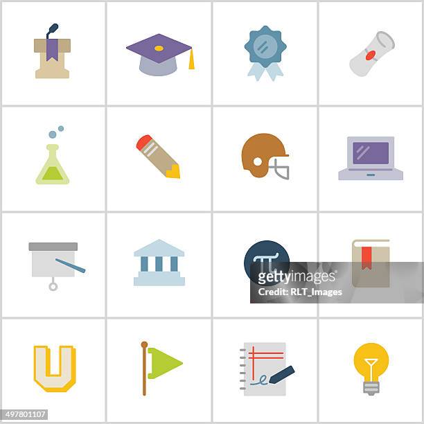 college leben symbole-poly-serie - glühfaden stock-grafiken, -clipart, -cartoons und -symbole
