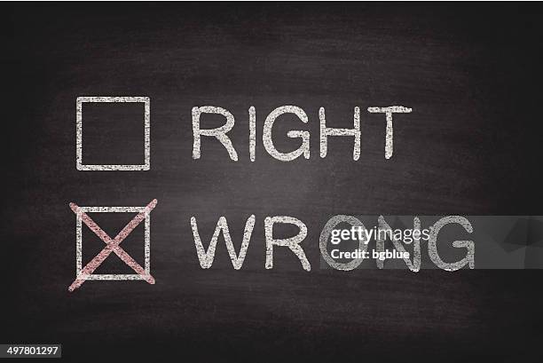 Wrong Incorrect Box Chalkboard Checkbox Photos and Premium High Res Pictures - Getty Images