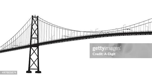 illustrations, cliparts, dessins animés et icônes de pont suspendu - pont suspendu