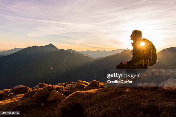 hikers enjoy alps - slow motion stock pictures, royalty-free photos & images