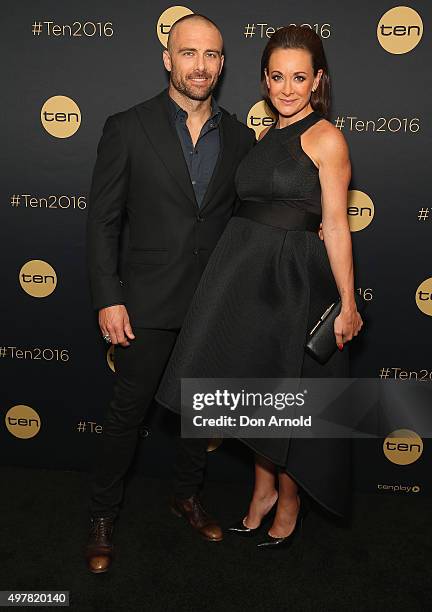 Steve Willis and Michelle Bridges pose at The Star during the Network 10 Content Plan 2016 event on November 19, 2015 in Sydney, Australia.