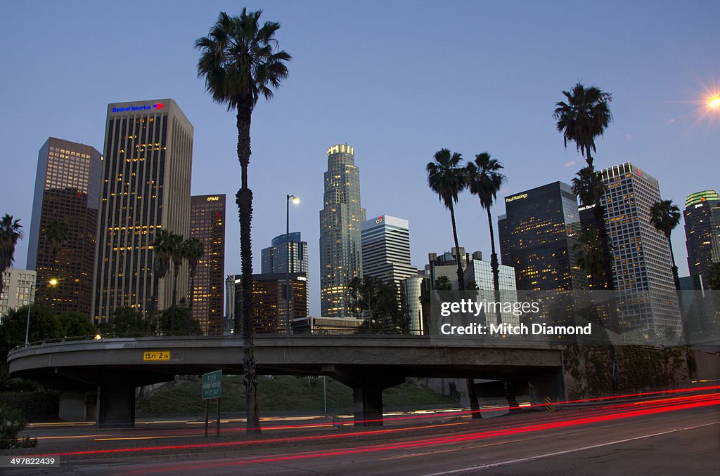 Downtown Los Angeles in the evening