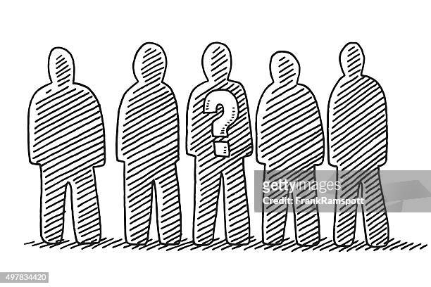 group of people drawing - five people stock illustrations