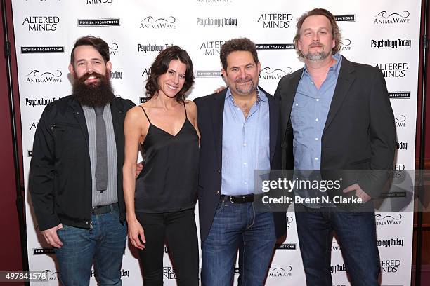 Sound designer Matt Davies, singer/songwriter Erin Sax, director Michael Z. Wechsler and sound designer Kevin Smith attend the New York premiere of...