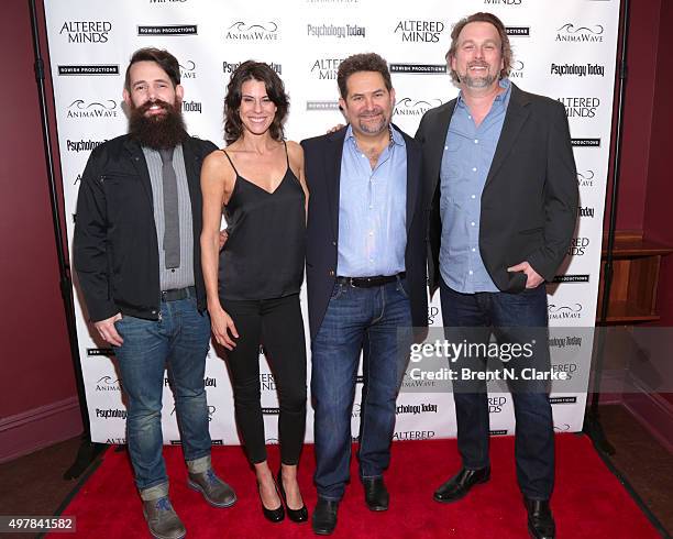 Sound designer Matt Davies, singer/songwriter Erin Sax, director Michael Z. Wechsler and sound designer Kevin Smith attend the New York premiere of...