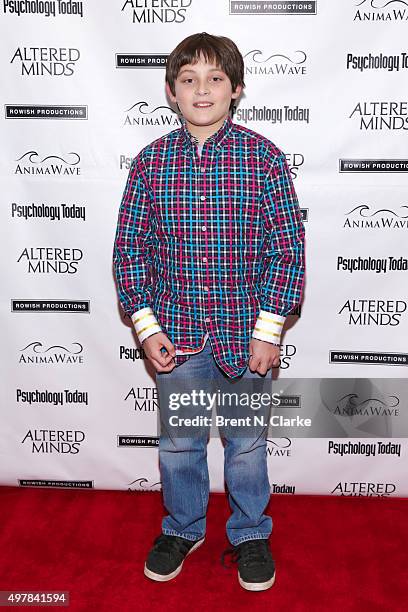 Actor Justice Korn attends the New York premiere of "Altered Minds" held at the Helen Mills Theater on November 18, 2015 in New York City.