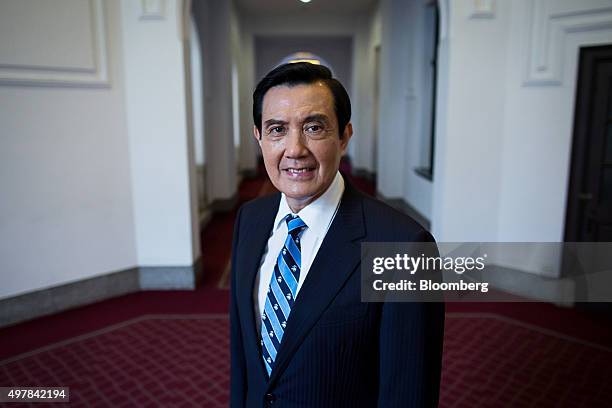 Ma Ying-jeou, Taiwan's president, poses for a photograph prior to an interview at the presidential palace in Taipei, Taiwan, on Thursday, Nov. 19,...