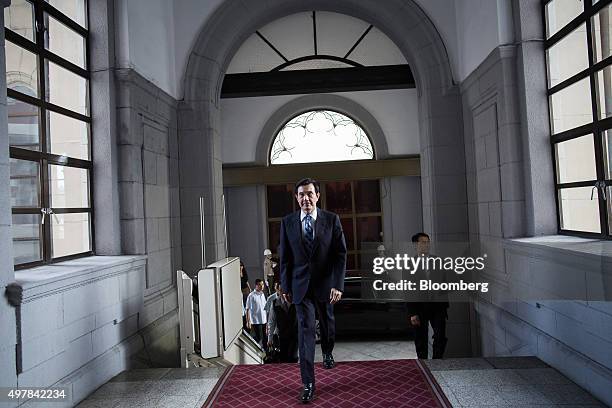 Ma Ying-jeou, Taiwan's president, arrives at the presidential palace in Taipei, Taiwan, on Thursday, Nov. 19, 2015. Ma is seeking tax breaks for...