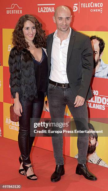 Alain Hernandez and Betsy Turnez attend 'Ocho Apellidos Catalanes' premiere at Capitol cinema on November 18, 2015 in Madrid, Spain.