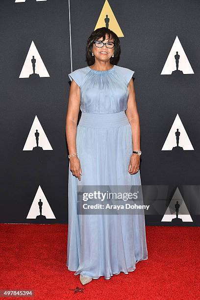 Cheryl Boone Isaacs attends the Academy of Motion Picture Arts and Sciences' 7th Annual Governors Awards at The Ray Dolby Ballroom at Hollywood &...