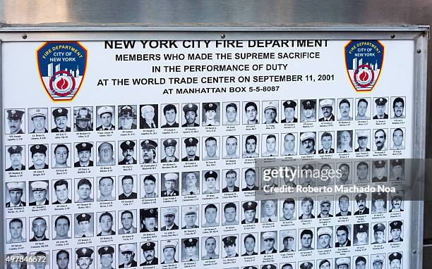 Supreme sacrifice September 11 terror attack: Photographs of New York City Fire Department members who made the supreme sacrifice on duty at the...