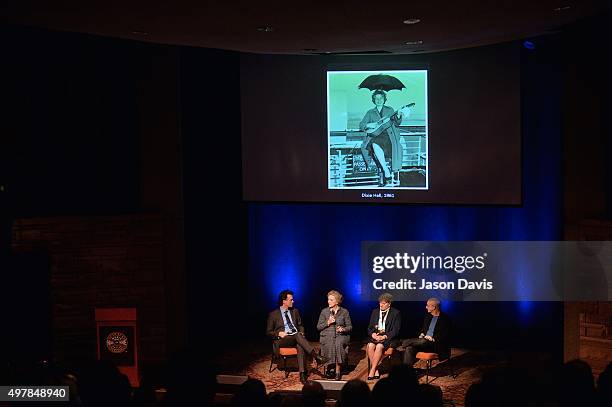 Country Music Hall of Fame's Peter Cooper Leads a Rememberance panel consisting of Rita Forrester, Nancy Cardwell and Carl Jackson during the 9th...
