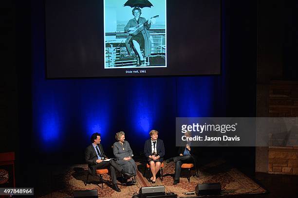 Country Music Hall of Fame's Peter Cooper Leads a Rememberance panel consisting of Rita Forrester, Nancy Cardwell and Carl Jackson during the 9th...