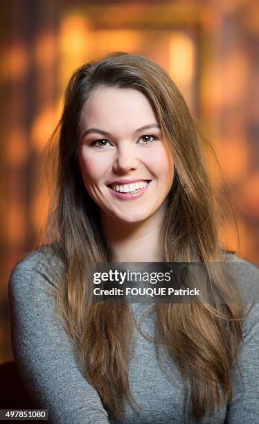 French actress Clemence Ansault poses in Paris on October 9, 2014.