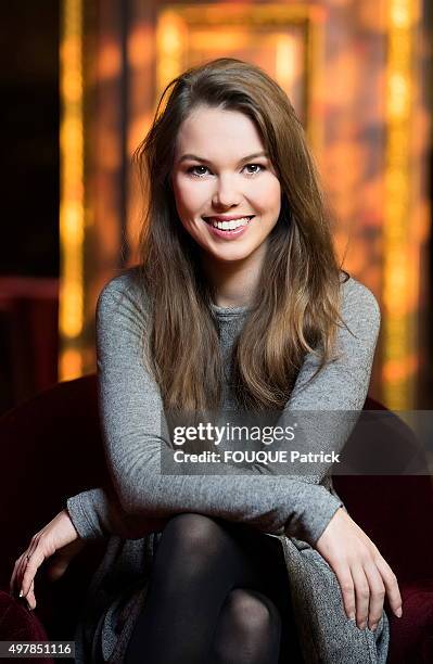 French actress Clemence Ansault poses in Paris on October 9, 2014.