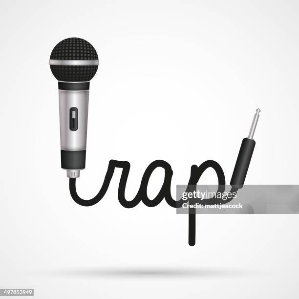 microphone word rap - rapper stock illustrations