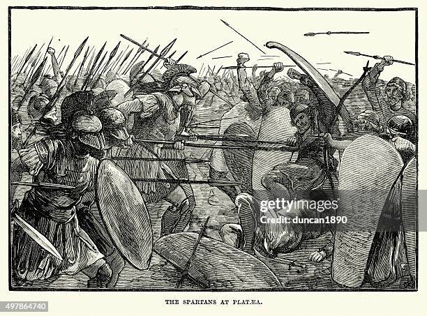 ancient greece - spartans at the battle of plataea - war 幅插畫檔、美工圖案、卡通及圖標