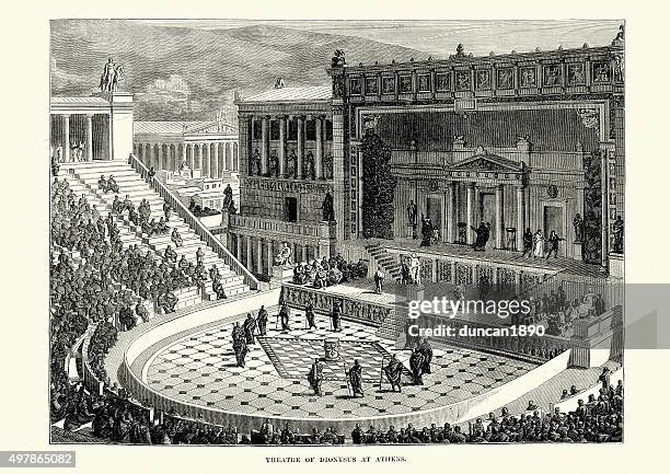 ancient greece - theatre of dionysus, athens - classical greek 幅插畫檔、美工圖案、卡通及圖標